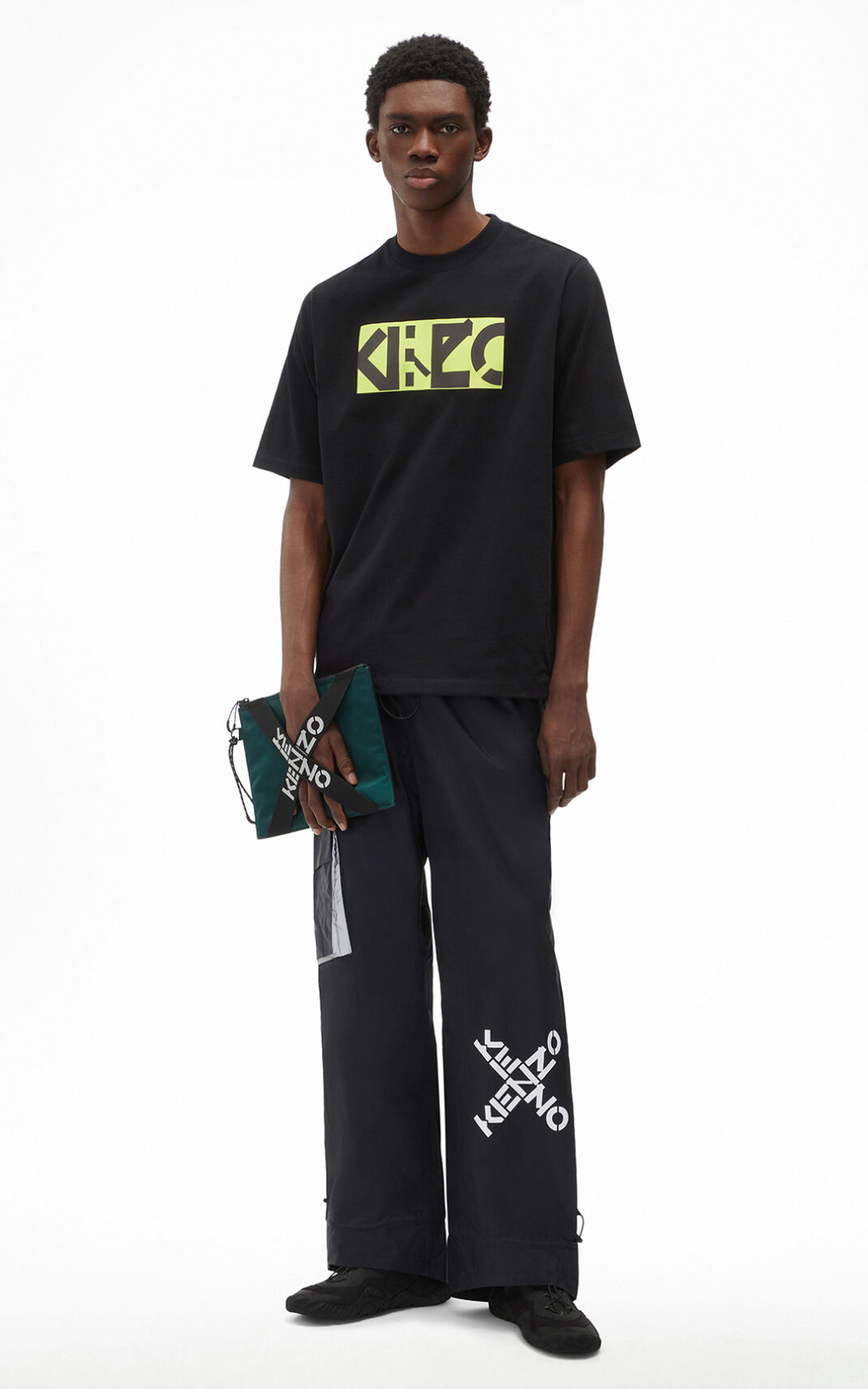 T Shirt Kenzo Homme Oversize Sport Box Noir VAQMY-3274